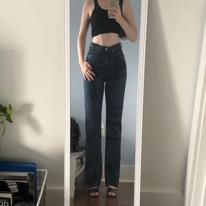 Weekday Row Jeans, dark blue, worn twice